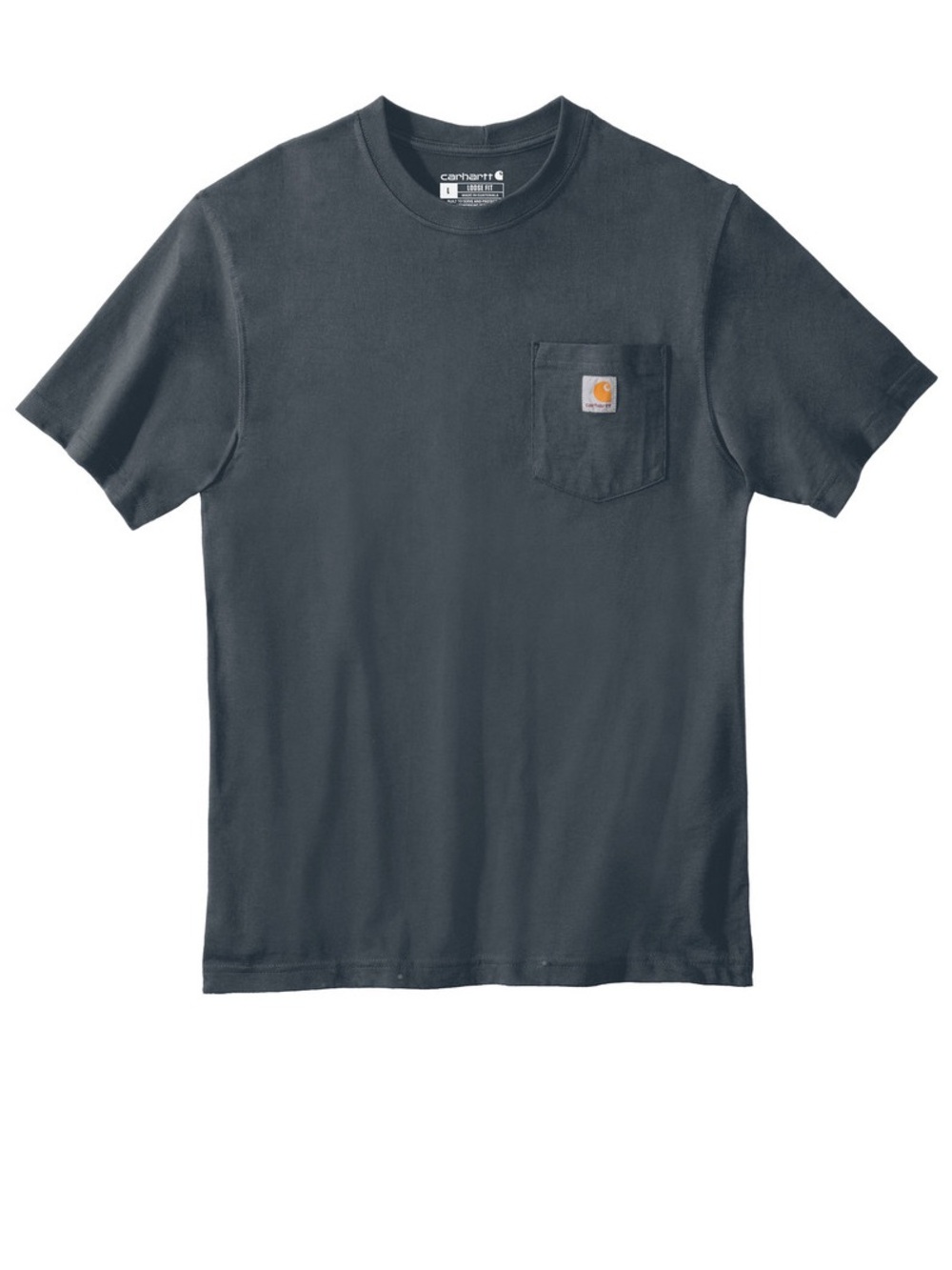 Carhartt Men’s K87 Pocket Tee in Carbon Heather with Logo Patch